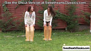 Adriana C and Alexis Brill enjoy naked sack race at SweetheartsClassics