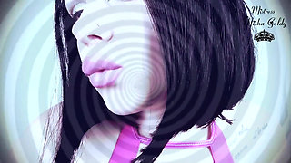 Glossy pink lips and big tits mesmerize with joi and cum countdown