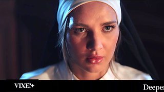 Sexy busty teen nun Kenna James in hardcore BBC interracial gangbang