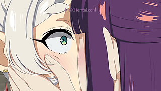 Lesbian Threesome with Pussy Licking and Shaking Orgasm (Cartoon Sex Parody)