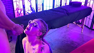 Amateur Blonde Blowjob handjob and cumshot