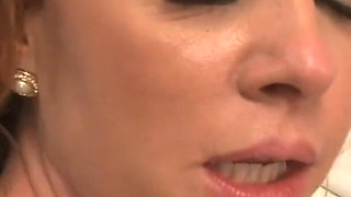 MILF Janet Mason Pussy Pounded and Face Dripping with Cum