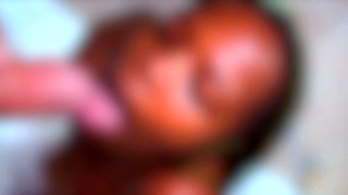 TINY EBONY TEEN mocked me then drank my warm piss