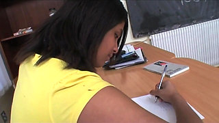 Dirty teen has sex in class with that old pig of her teacher