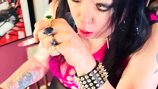 This British Tart Tina Snua Loves Lighting Up My Cigarette With Matches - Smoking Smoker OME OMI Drifting Snap Inhales Coughs