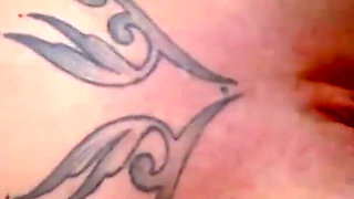 Horny blonde enjoying threesome on the beach