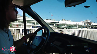 She Gets Horny on a Van Ride to the Airport with Two BBC