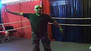 Blonde Mature Babe's Dripping Rosebud Gangbang in Wrestling Ring