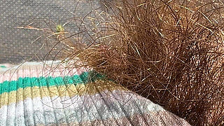 Amateur Hairy Girl Mastubates in Closeup with Huge Clit