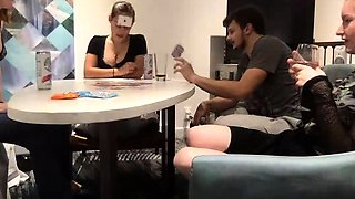 Hot brunette amateur MILF rides hubbys cock