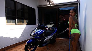 Bubble butt Thai GF fucked in both holes