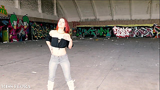Walking and Teasing in My White Boots - Parts 1 and 2