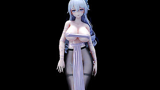 Duck Duck Wa Da Da Oil Bright Purple Bandeau Open Panty Black Silk Anal Plug Beads