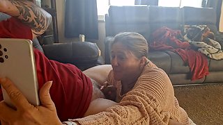 Finish him, hubby watches wife, wife sucking cock