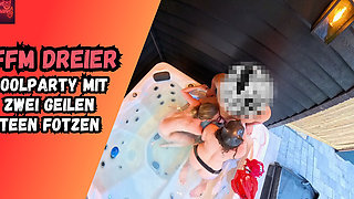 Pool Party Escalates with Two Horny Teen Pussies!