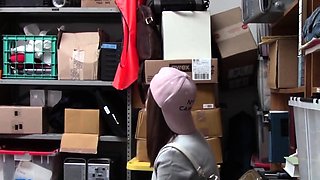 Submissive youthful secretary shoplifter gets caught and