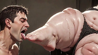 Giant SSBBW Dominates Slave with Foot Licking - Big Feet Worship