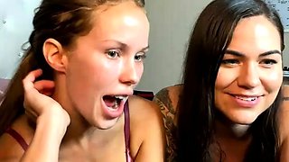 Sexy amateur redhead teen double dildo action