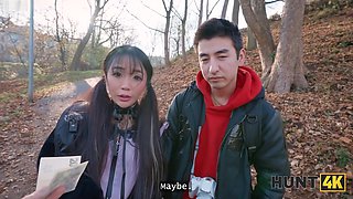 Buxom Japanese Fucked While Cuckold Watches - Pov