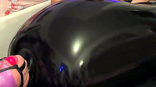 Wife Milks Her Submissive Husband-slave in an Inflatable Latex Bag - E-stim, Rimmer & Heavy Breathing