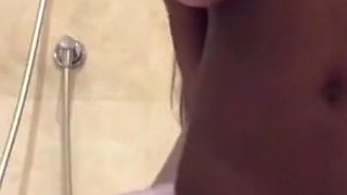 Elena Riding Her Fat Big Dildo in the Shower While Thinking About Stepdad