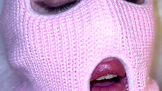 Slut in a Pink Mask Gets Her Face Crushed by a Foot