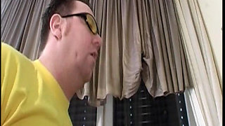 Blonde Glasses Babe Fingers Pussy and Sucks Cock Hard