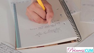 Horny Student Ohana Petite Rides Tutor Until He Delivers Deep Creampie in Her Tiny Pussy