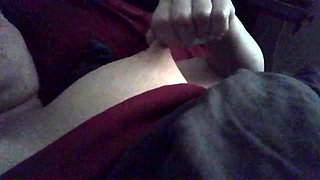 Turned on mature lady masturbating with panties and toys