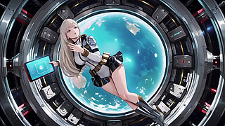 Private Moments Inside the Futuristic Spaceship Where Her White Uniform Is Stretched to Perfection