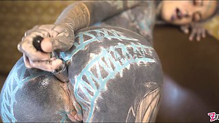 Tattooed Teen Testing Fuck Machine With Her Anal