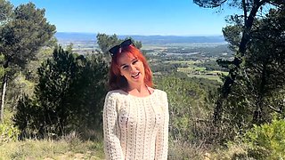 Outdoor fuck ride for cock craving redhead MILF beauty