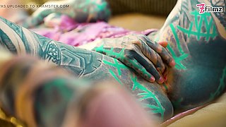 Dreadlocked Inked Girl Anal Cowgirl