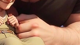 Cuckold Husband Licks Wife's Feet While She Sits on Her Lover's Lap - Hotwife Foot Worship
