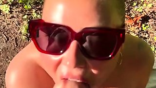 Curvy MILF vixen pounded doggystyle and creampied outdoors