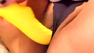 Shaved pussy, solo, solo dildo