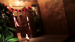 Besties spreading wide for candies in foursome