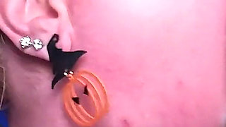 Throat Goblin 146 Busty Blonde with Orange Glasses Sucks Cock (amateur BJ)