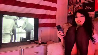 Stacked brunette goes solo toys and masturbation