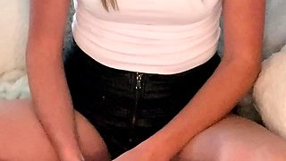 Amateur Blonde Chick Strips To Thong