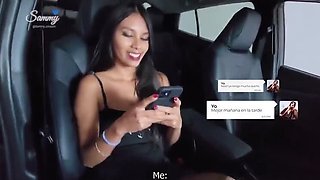Sammy Corazon Amateur Latina Girlfriend Anal Ride at Night in Car