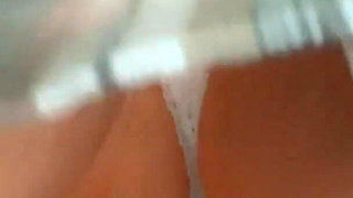 Touching Under Her Skirt. Girl Gets Stranger's Hot Sperm in Subway.