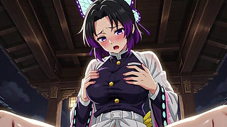 Shinobu, 18 years old, opening her hairy pussy and squeezing