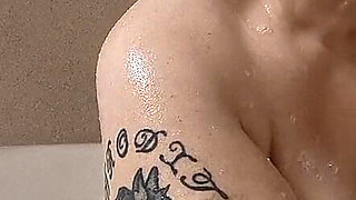 Things Get Dirty in the Tub as She Cleans She Rubs