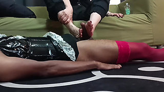 Sissy Masturbates with Feet Empress Mbella