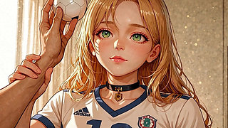 Anime Girl Puts Soccer Ball in Ass and Rides Cock - Soccer Bet Lost