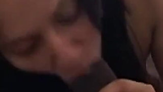 Young Latina Gives a Blowjob to a Huge Black Cock