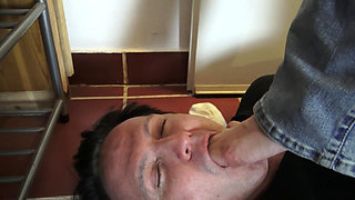 Russian Mistress Trains Her Home Feet Slave!