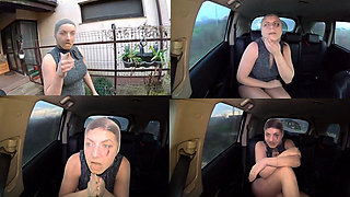 Risky Public Trip in Full Pantyhose Encasement - Nylon Doll in the Car