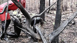 Latex Fetish Play with Rubber Doll